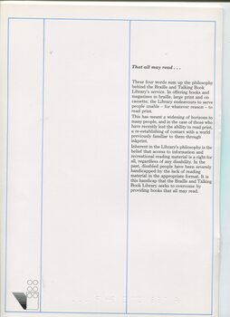 Explanation of 'That all may read' philosophy
