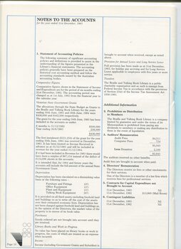 Notes to and forming part of the accounts