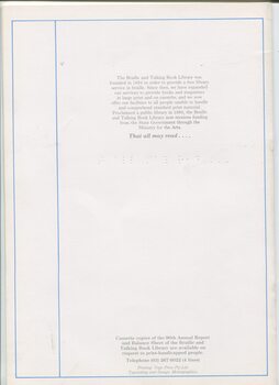 Brief overview of library and advice on obtaining cassette copies of the report