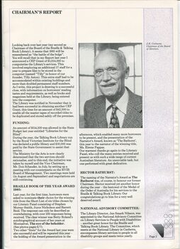 Chairman's Report and portrait of J.H. Cockayne