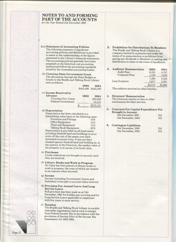 Notes to and forming part of the accounts
