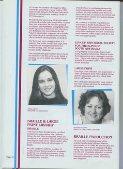 Report on magazines, braille and large print with portraits of Maria Cafici and Alannah McCann