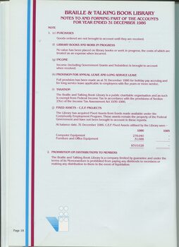 Notes to and forming part of the accounts for the year ended 31st December 1986
