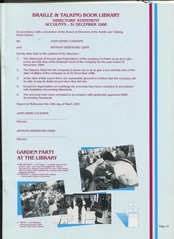 Directors statement and a garden party