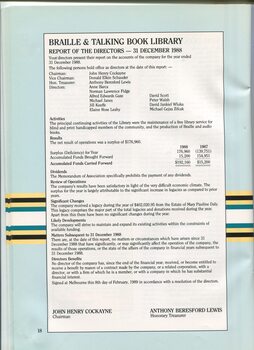 Report of the Directors for the year ending December 31, 1988