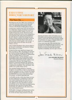 Executive Director's report and portrait of Jan Smark Nilsson