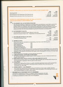 Profit and Loss and Notes to and forming part of the accounts for the year ending December 31, 1989