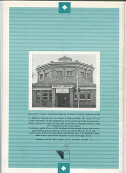 Brief history of library and image of Commercial Road building