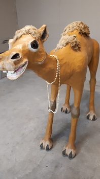 Papier mache sculpture of a camel