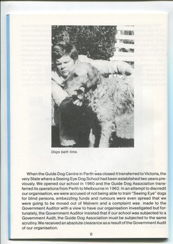 Overview of the history of Lady Nell and image of man washing a dog