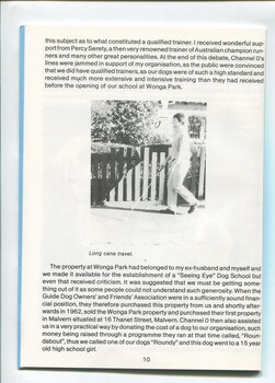 Overview of the history of Lady Nell and image of man using long cane