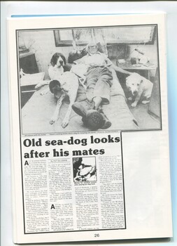 Newspaper cutting 'Old sea-dog looks after his mates'