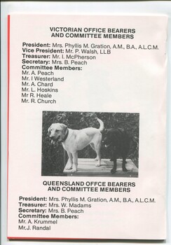 List of office bearers in Melbourne and Queensland