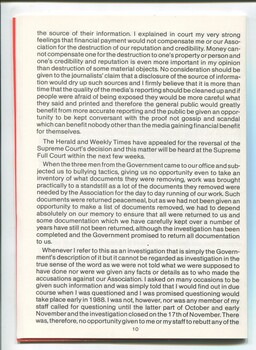 President's report on recent events affecting the school