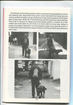 President's report on recent events affecting the school and images of Fred Paynting and new dog Hayley