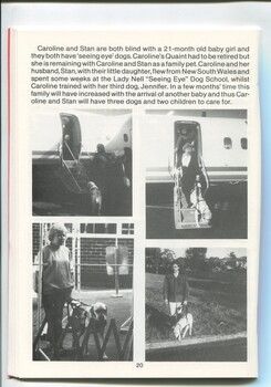 President's report on recent events affecting the school and Caroline and Stan with their seeing eye dogs