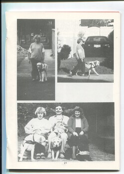 Caroline and Stan and Vanessa with their seeing eye dogs