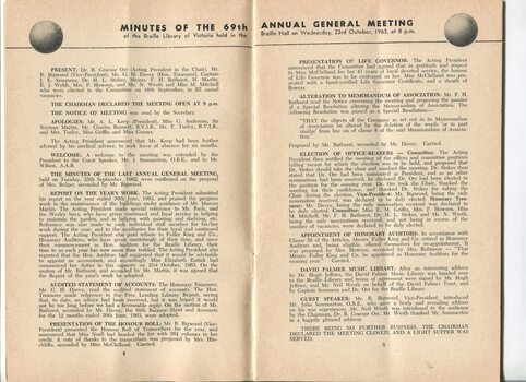 Minutes from the Annual General Meeting
