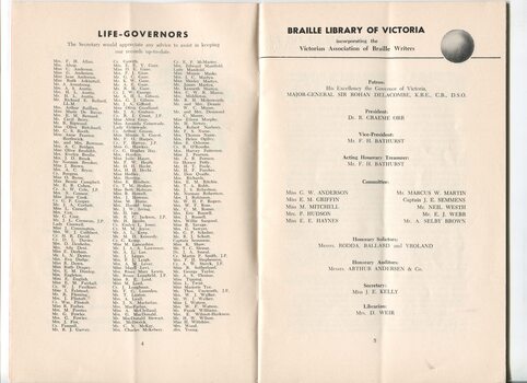 List of Life Governors and Office Bearers