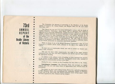 Executive Committee report on activities throughout the year