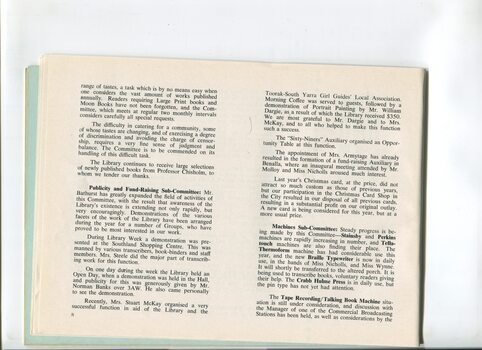 Executive Committee report of activities undertaken at the library