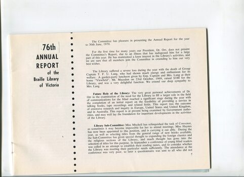 Executive Committee report of activities undertaken at the library