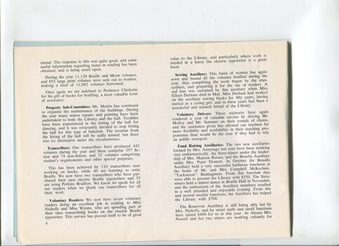 Executive Committee report of activities undertaken at the library
