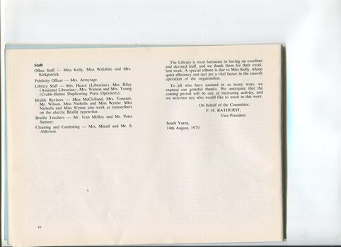 Executive Committee report of activities undertaken at the library