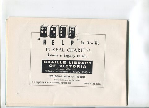 Advertisement for leaving a legacy to the library