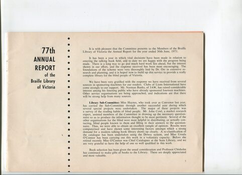 Executive Committee report of activities undertaken at the library