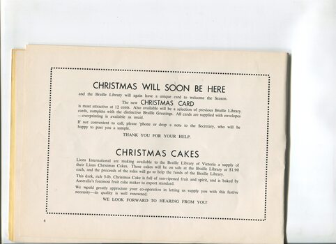 Advertisement for Christmas cards for sale