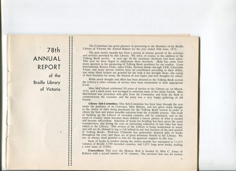 Executive Committee report of activities undertaken at the library