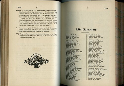 Minutes from the Annual General Meeting and List of Life Governors