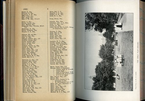 List of Life Governors and photograph of girls playground