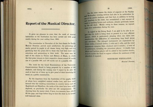 Report of the Musical Director to the Board of Management