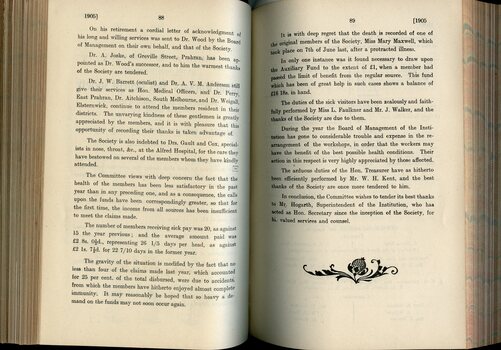 Annual report of the Blind Workers' Sick Benefit Society