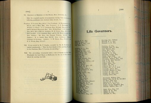 Minutes from the Annual General Meeting and List of Life Governors