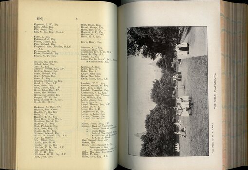 List of Life Governors and image of girls playground