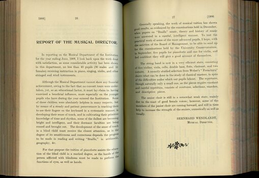 Report of the Musical Director to the Board of Management