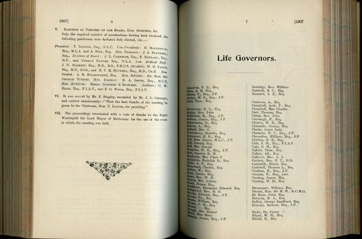 Minutes from the Annual General Meeting and List of Life Governors
