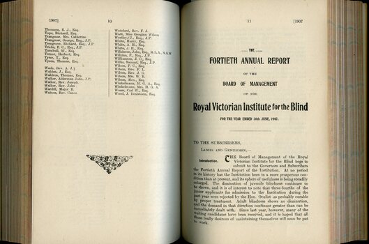 Cumulative list of Life Governors and Board of Management report to public subscribers and Life Members