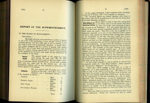 Report of the Superintendent to the Board of Management
