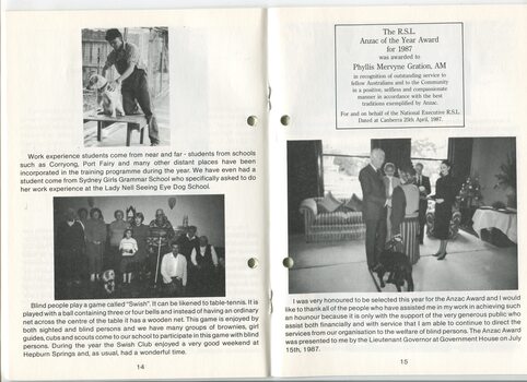 Annual President’s Report from Mrs Phyllis Gration