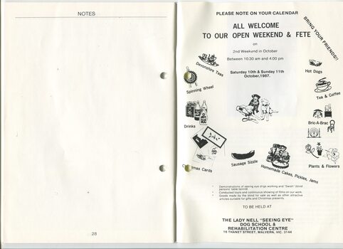 Advertisement for Open Day held in October
