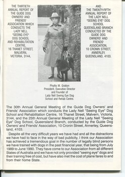 Annual President’s Report from Mrs Phyllis Gration