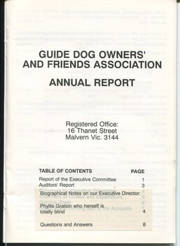 Guide Dog Owners and Friends Association Annual Report