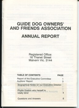 Guide Dog Owners and Friends Association Annual Report