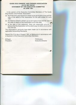 Guide Dog Owners and Friends Association Annual Report