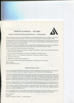 Report from Service Agency: Diabetes Australia