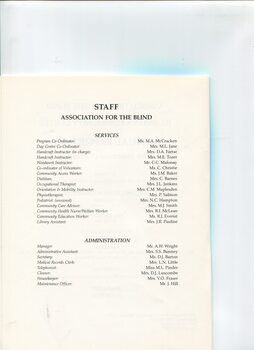 Staff listing with names and occupations
